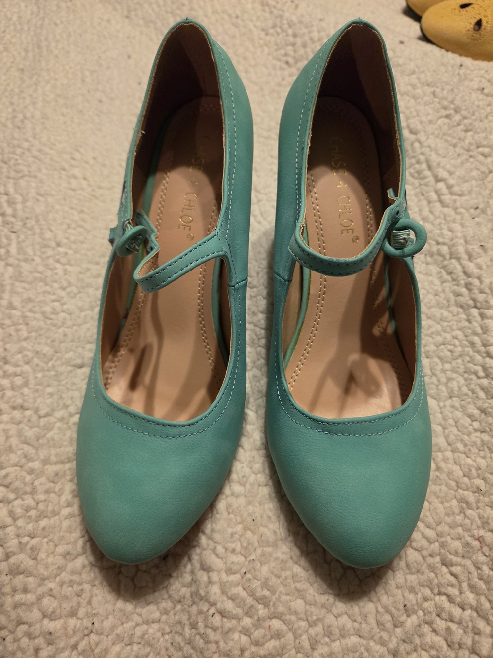 Chase + Chloe Mary Jane Pumps in Teal